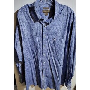 Ariat Stretch Mens Bull Print Shirt Blue Size 2XL